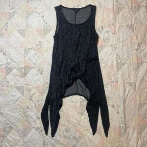 rock and republic asymmetrical punk fairy grunge layering gray wrap tank medium